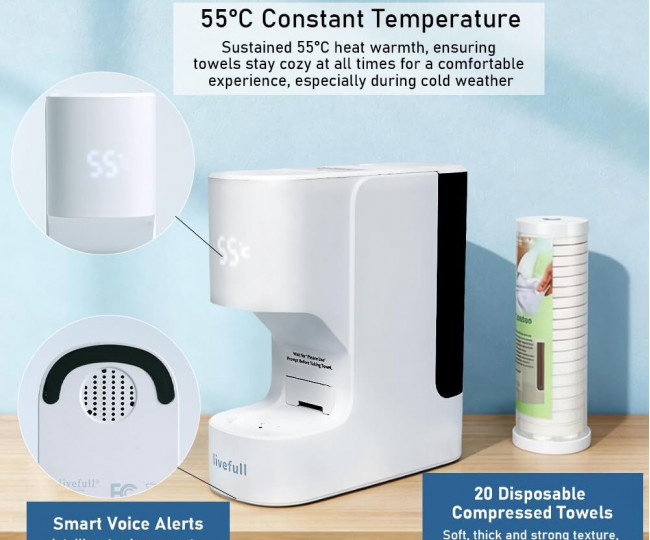 Настільний диспенсер для вологих рушників Livefull Smart Hot Face Towel Dispenser